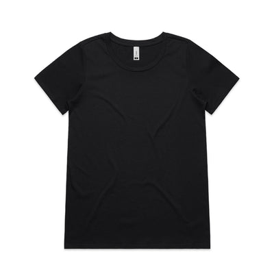 Wo's Shallow Scoop Tee 4011 - Black