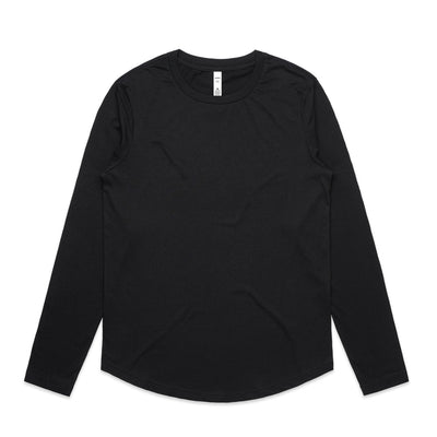Wo's Maple Curve L/S Tee 4021 - Black