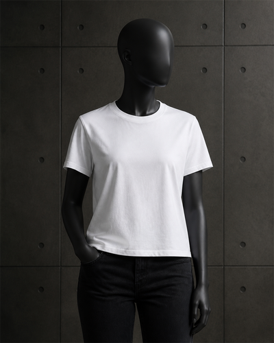 Wo's Maple Minus Tee [-8cm] 4025 4025 blank product on dark industrial concrete background