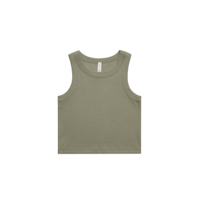 Wo's Organic Rib Crop Tank 4064G - Eucalyptus