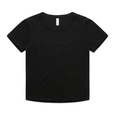 Wo's Organic Rib Baby Tee 4074 - Black