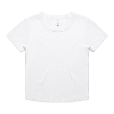 Wo's Organic Rib Baby Tee 4074 - White