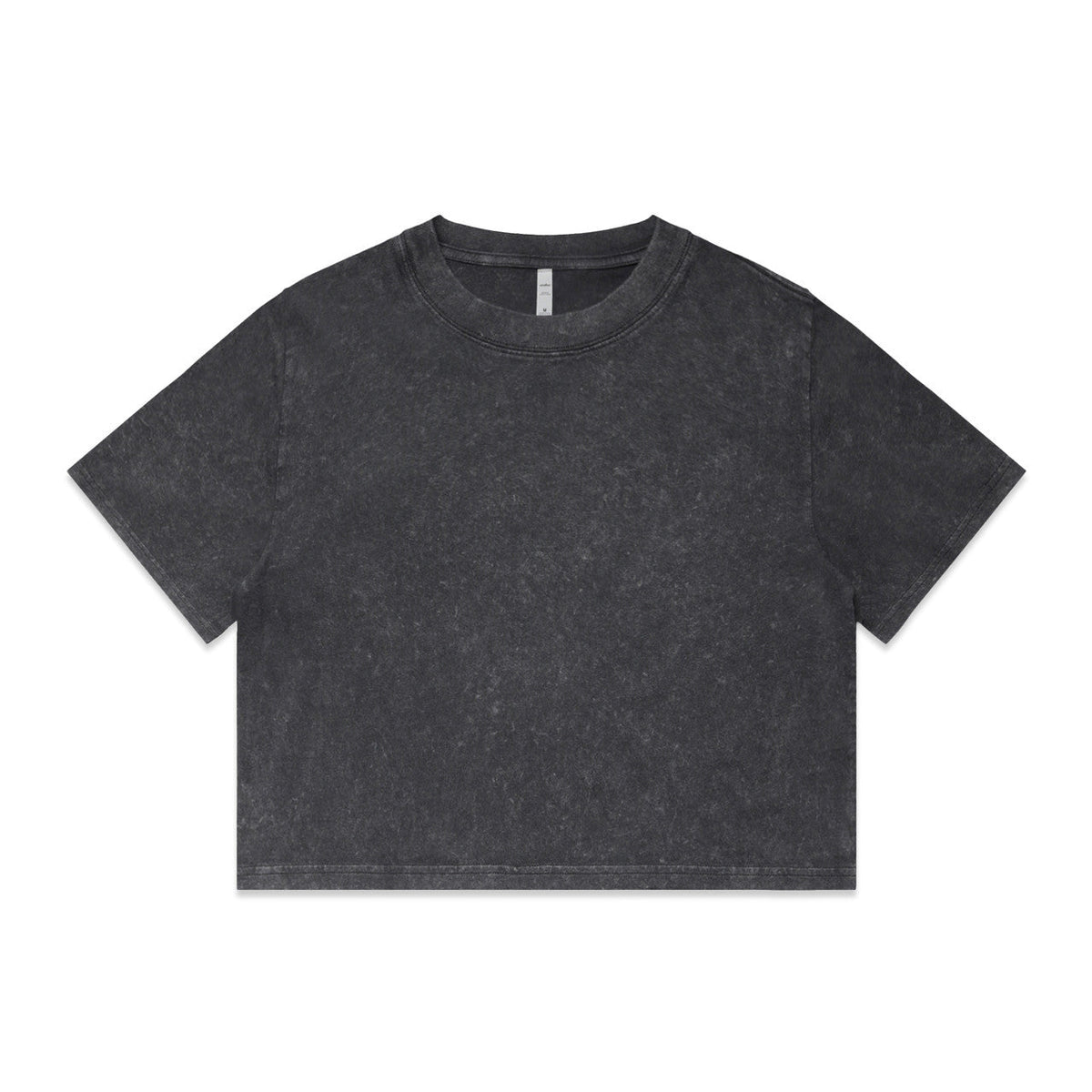 Wo's Stone Wash Heavy Crop Tee 4086 - Black Stone