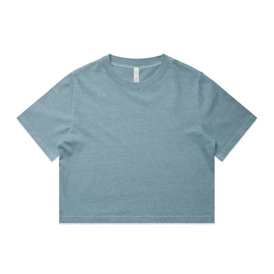 Wo's Heavy Faded Crop Tee 4089 - Faded Chalk