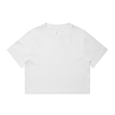 Wo's Heavy Faded Crop Tee 4089 - Faded White