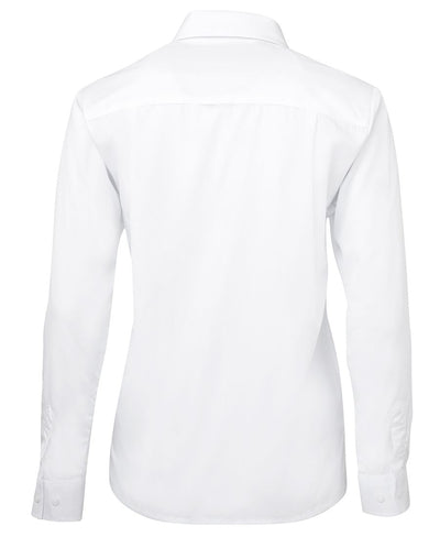 A crisp white ladies ls original poplin shirt with classic collar and buttoned cuffs perfect for work uniforms