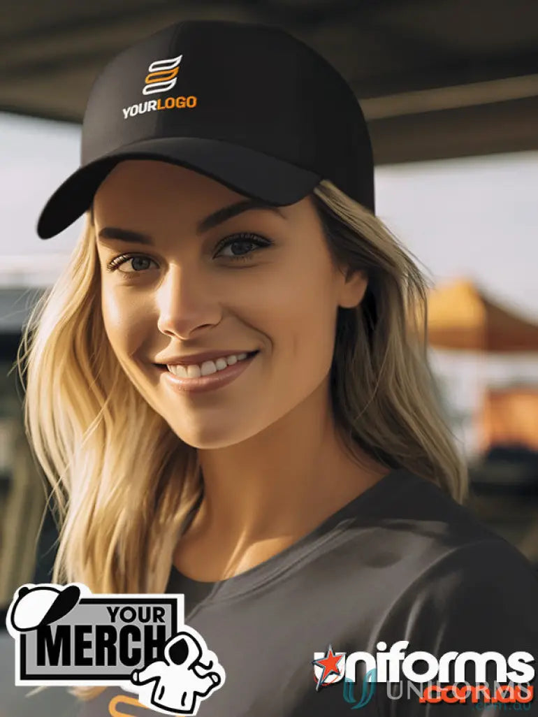 CH01-MOQ100-Black CH01-MOQ50-Black 50 Branded Caps