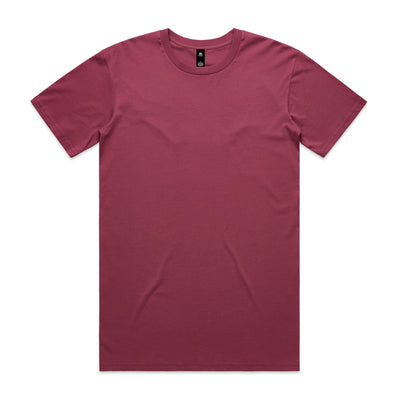 Plain maroon short-sleeved crew neck Planett Staple Tee made of soft cotton perfect for uniforms and workwear