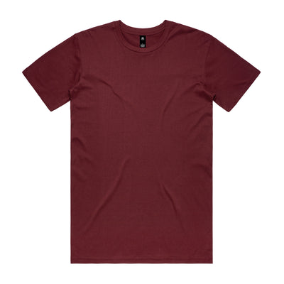 Maroon short-sleeved crew neck planett staple tee made of soft cotton perfect for uniforms and workwear