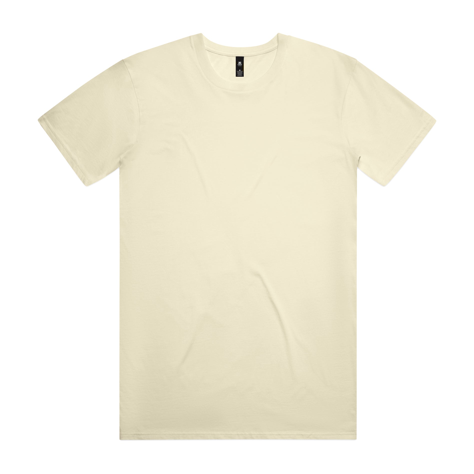 Cream-colored cotton crew neck planett staple tee perfect for comfortable workwear and everyday uniforms