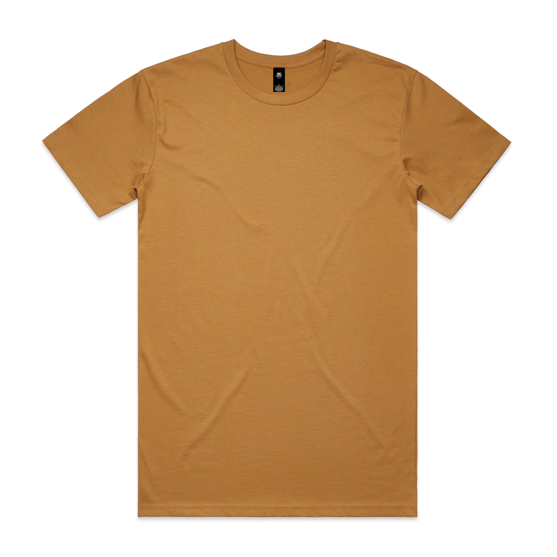 Planett staple tee plain mustard yellow short sleeve crew neck t shirt perfect for casual workwear or uniforms
