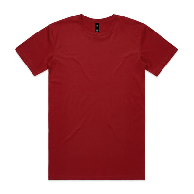A solid red planett staple tee made of soft cotton perfect for comfortable workwear and everyday uniforms