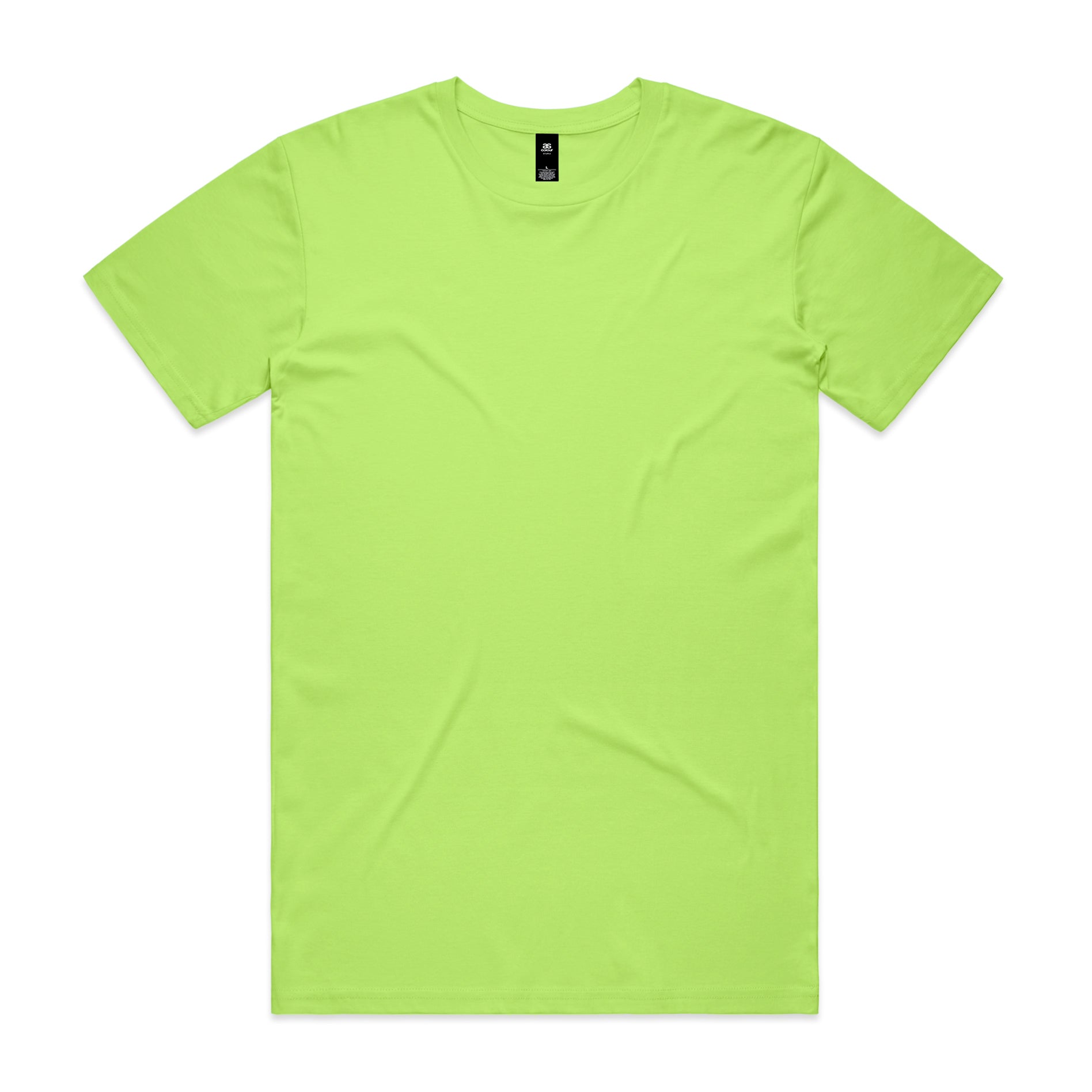 A vibrant lime green planett staple tee short-sleeved crew neck t-shirt perfect for comfortable workwear uniforms