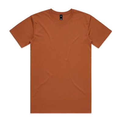 Plain rust-colored cotton crew neck t-shirt with short sleeves perfect for workwear uniforms and casual work uniforms