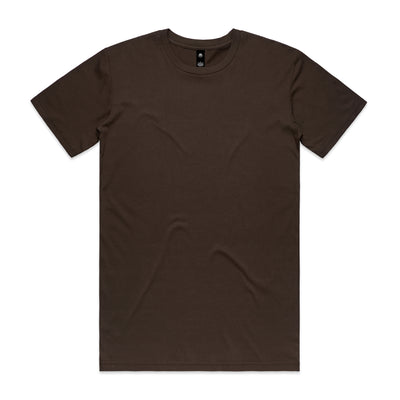 Plain dark brown short-sleeved planett staple tee with crew neck and subtle texture perfect for workwear uniforms
