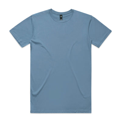 A soft blue crew neck planett staple tee made of smooth lightweight fabric perfect for workwear uniforms