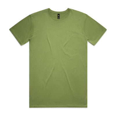 Plain olive green short-sleeved planett staple tee with crew neck and subtle wrinkles ideal for workwear uniforms
