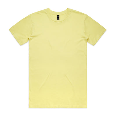 Pale yellow cotton planett staple tee with crew neck and short sleeves ideal for workwear and uniforms
