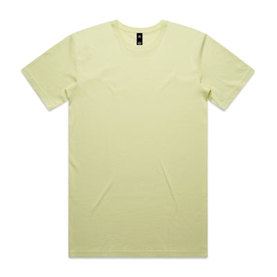 Pale yellow planett staple tee soft cotton short sleeve crew neck perfect for casual uniforms and workwear shirts