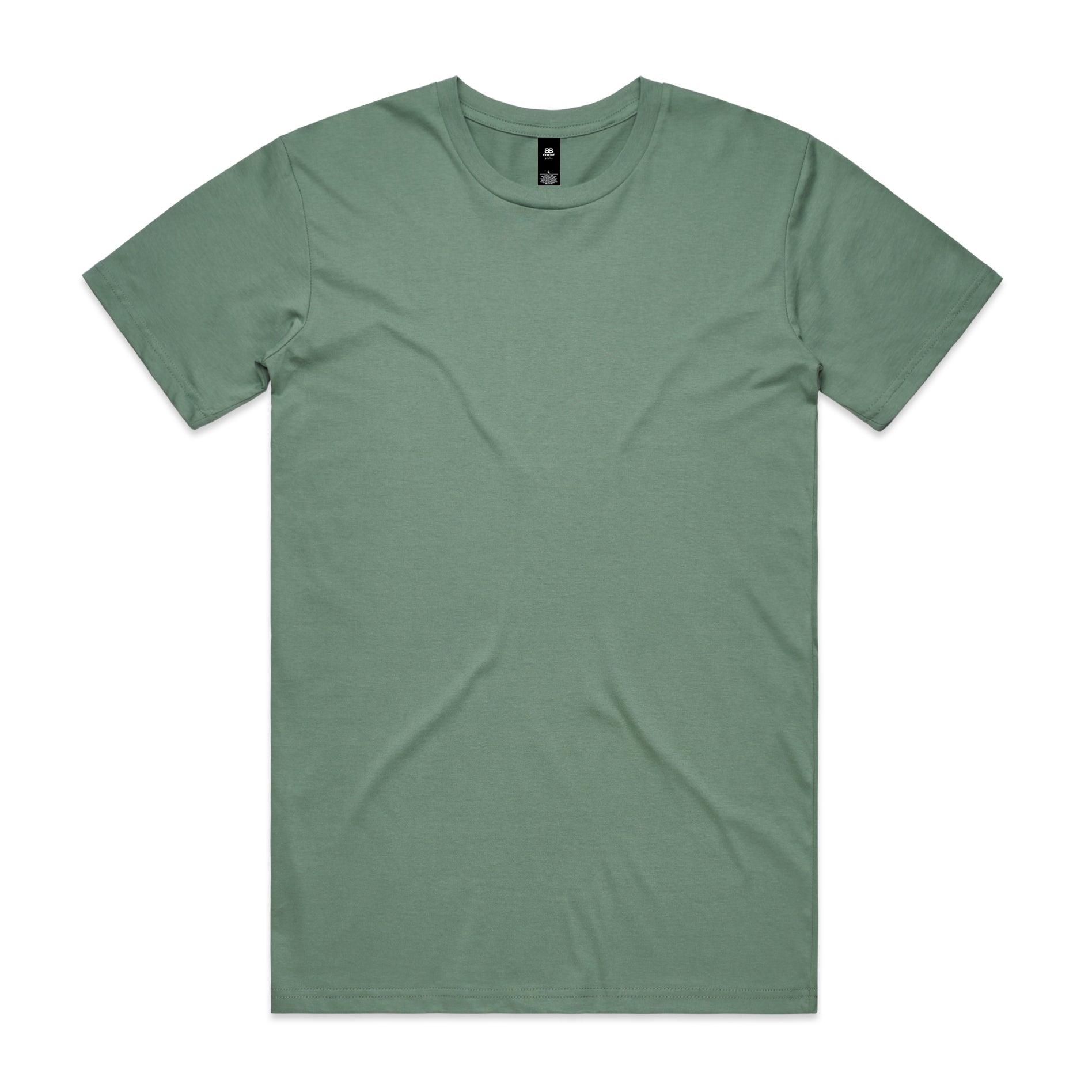 Minimalist olive green planett staple tee with crew neck and subtle texture perfect for workwear and uniforms