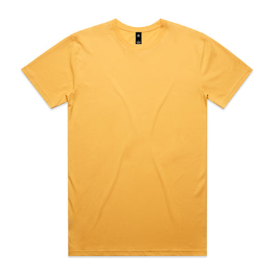Plain mustard-yellow planett staple tee with crew neck and subtle texture perfect for workwear or uniforms