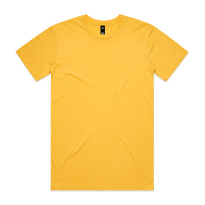 Planett staple tee plain yellow short-sleeved crew neck t-shirt with subtle wrinkles ideal for work uniforms and workwear