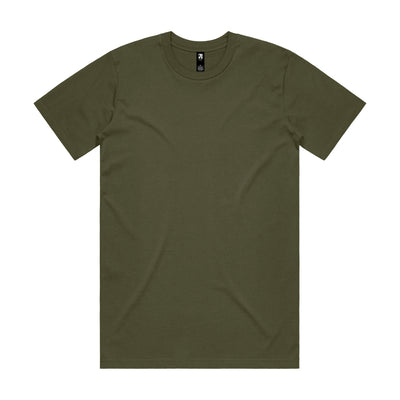 Classic heavyweight olive green short-sleeved crew neck t-shirt perfect for durable uniforms and workwear essentials