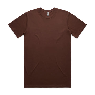 Classic heavyweight plain brown cotton t-shirt with crew neck and short sleeves ideal for workwear uniforms