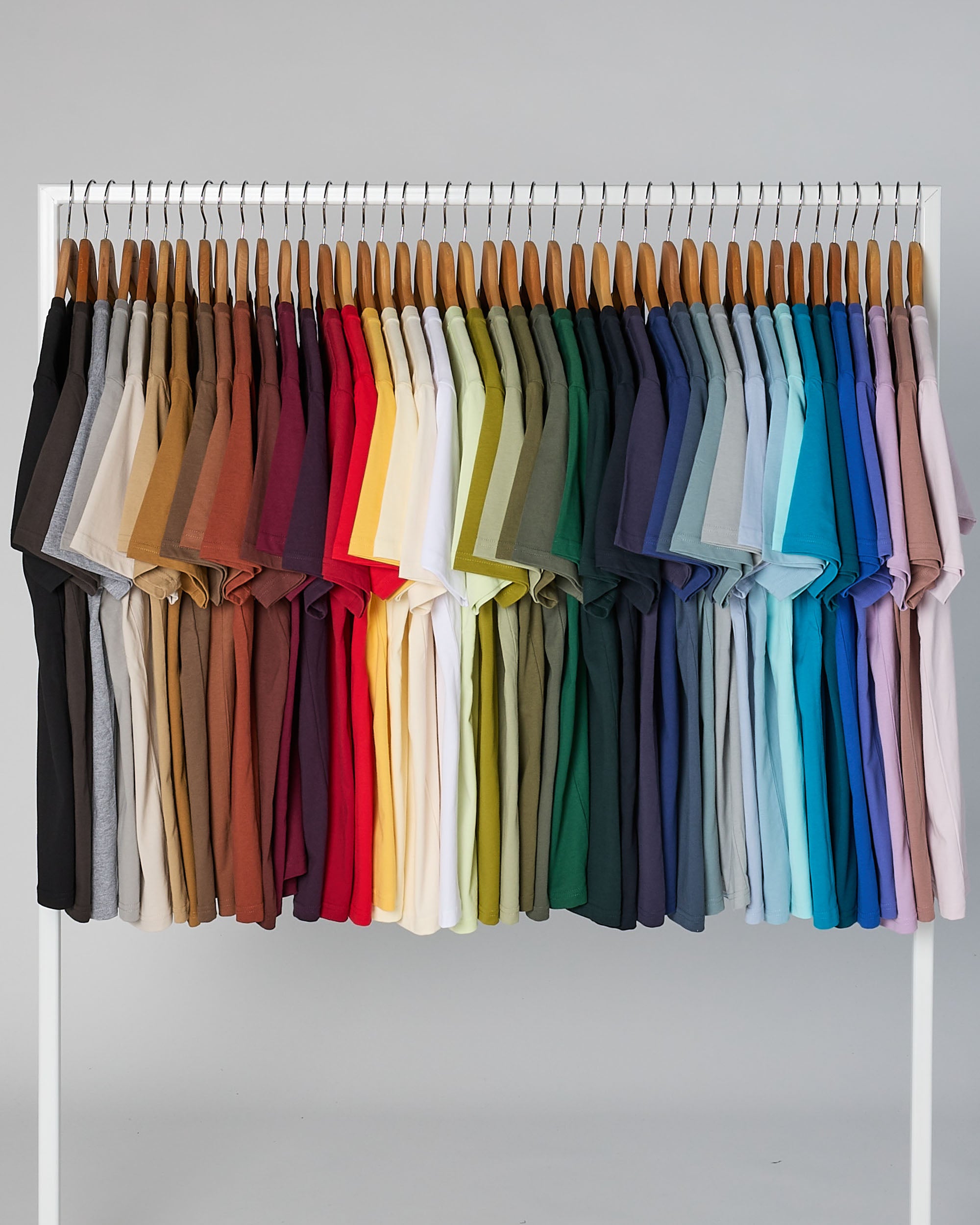 A vibrant array of solid cotton classic heavyweight t-shirts perfect for work uniforms and durable workwear options