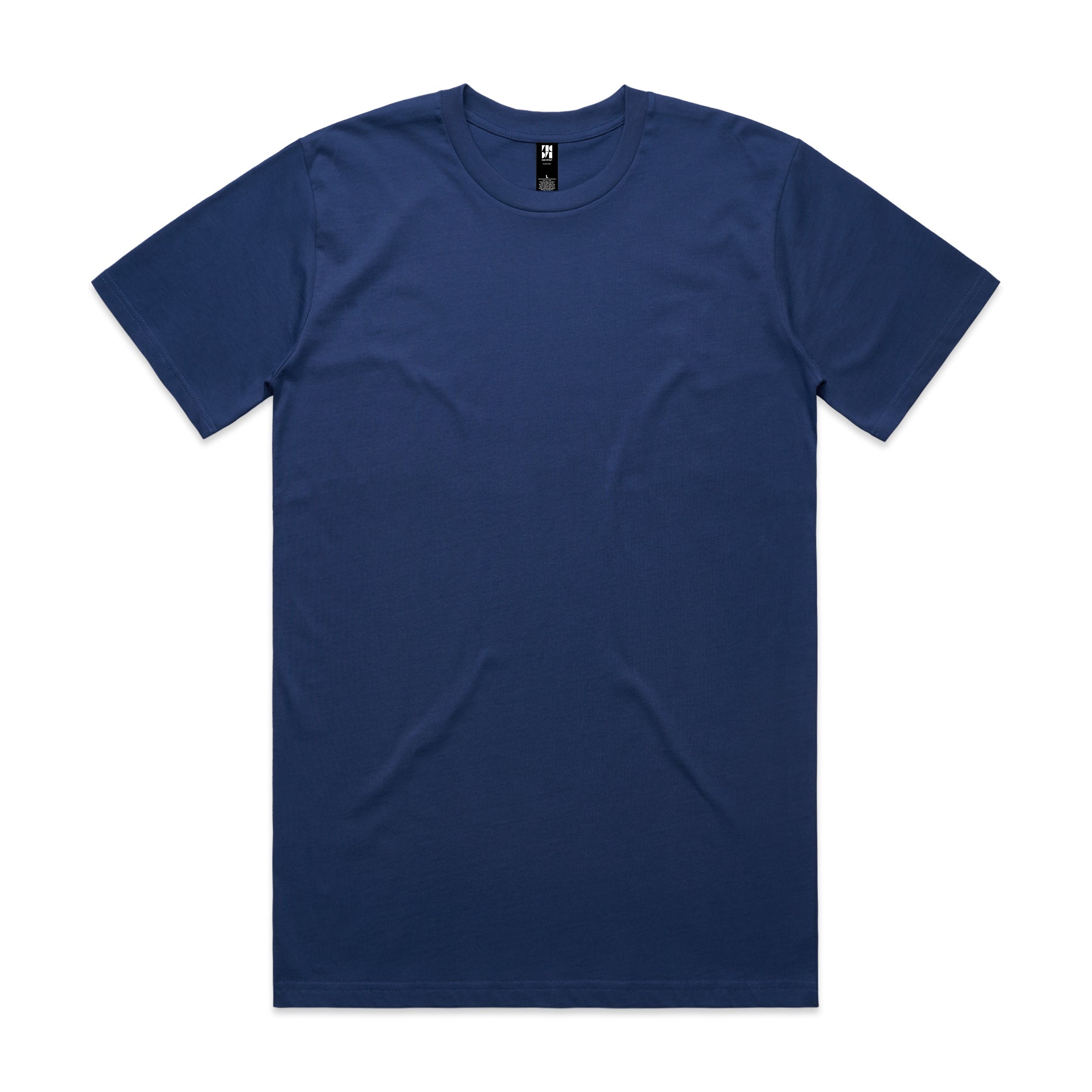 Classic heavyweight navy blue short-sleeved t-shirt with subtle texture ideal for uniforms and workwear basics