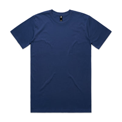 Classic heavyweight navy blue short-sleeved t-shirt with subtle texture ideal for uniforms and workwear basics