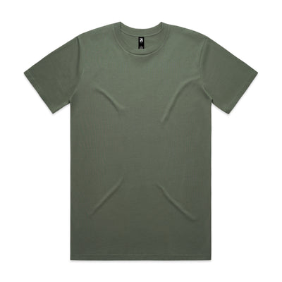 Classic heavyweight olive green short-sleeved crew neck t-shirt with subtle texture perfect for workwear uniforms