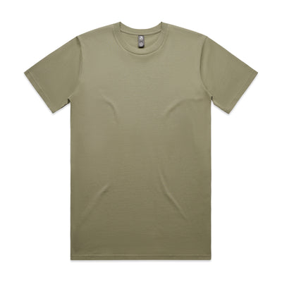 Classic heavyweight olive green short-sleeved crew neck t-shirt perfect for durable workwear and uniforms