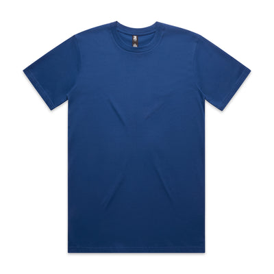 Classic heavyweight solid navy blue short-sleeved crew neck t-shirt perfect for workwear and uniforms