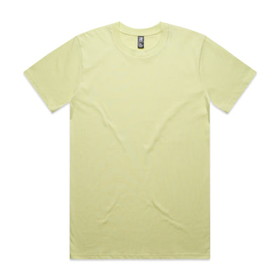 Pale yellow classic heavyweight cotton t-shirt with crew neck and short sleeves ideal for workwear and uniforms