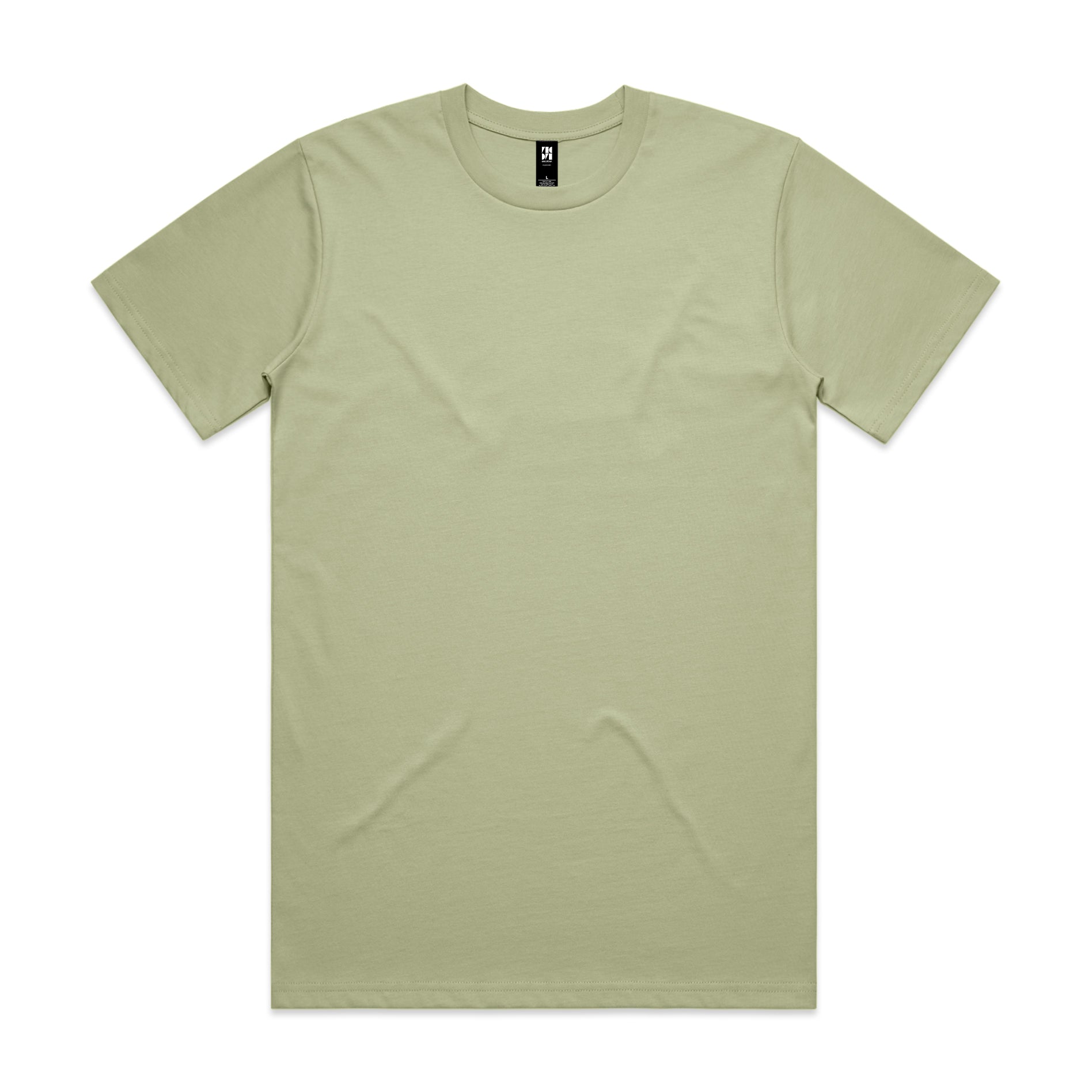 Minimalist olive green classic heavyweight cotton t-shirt with crew neck and short sleeves ideal for workwear uniforms