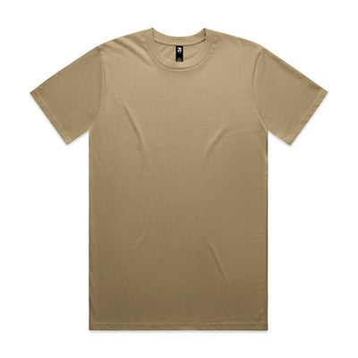 Beige classic heavyweight t-shirt with crew neck and subtle texture ideal for uniforms and workwear basics