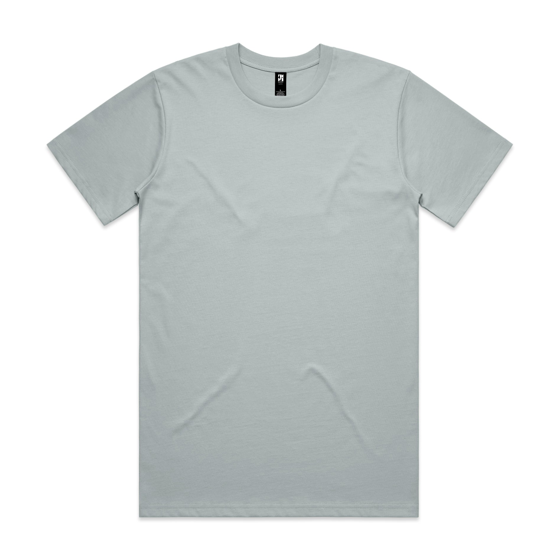 Classic heavyweight t-shirt in light gray cotton blend with short sleeves perfect for work uniforms and workwear