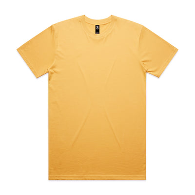 Classic heavyweight t-shirt in plain mustard yellow with short sleeves and crew neck ideal for work uniforms and workwear