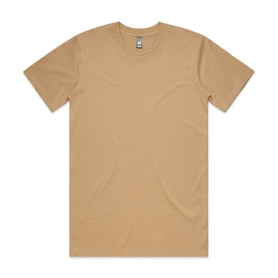 Classic heavyweight tan cotton t-shirt with crew neck and short sleeves perfect for work uniforms and workwear