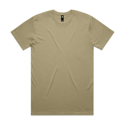Classic heavyweight t-shirt in beige with crew neck and subtle wrinkles perfect for workwear and uniforms