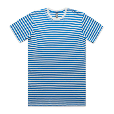 Staple Stripe Tee 5028 - Natural/Mid Blue