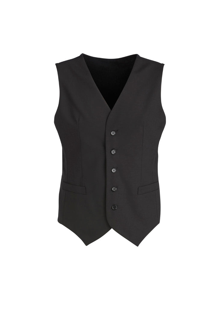 Comfort Wool Stretch Mens Peaked Vest with Knitted Back