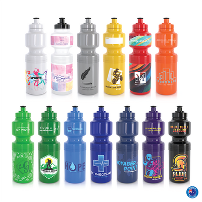 Austmade sports bottle 750ml colorful translucent plastic with custom logos perfect for work uniforms and workwear