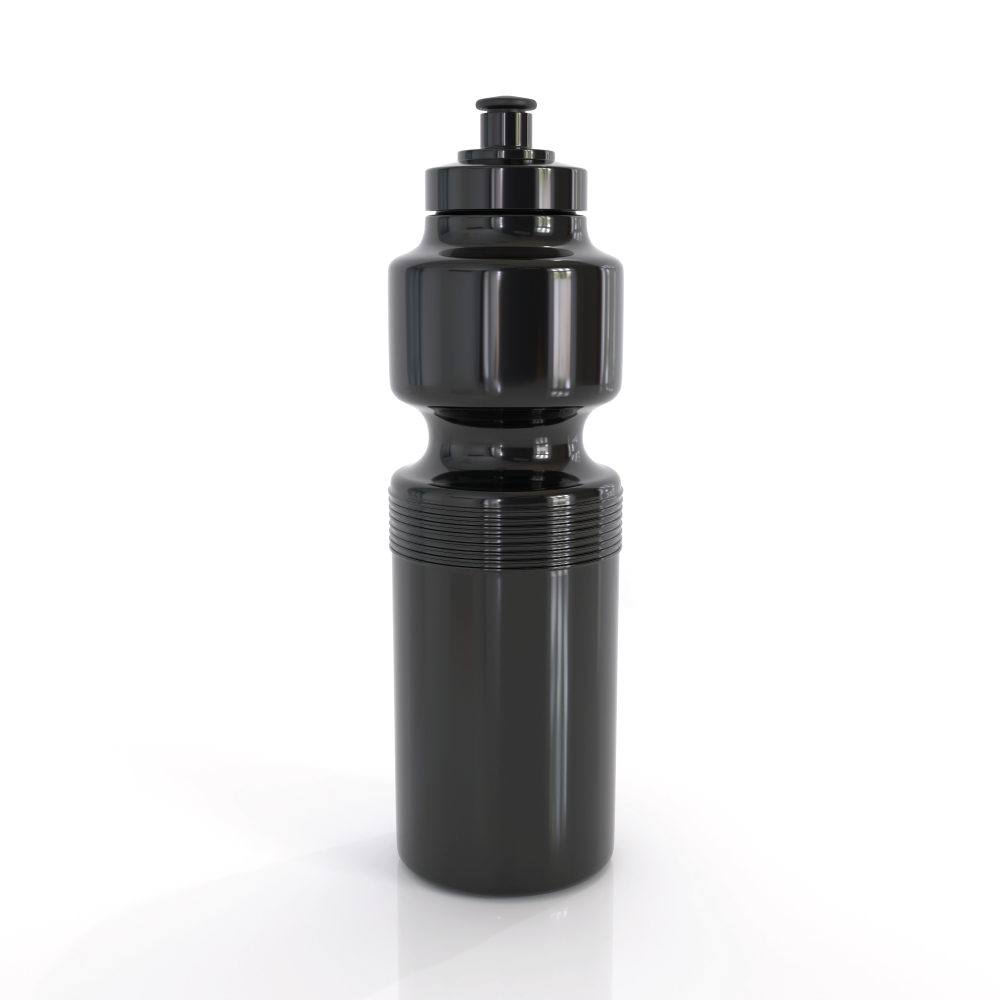 Black austmade sports bottle 750ml with textured grip ideal for staying hydrated in work uniforms and workwear