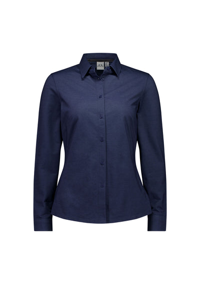 Biz Collection Womens Venture Long Sleeve Shirt BS2619LL in Denim Blue product view