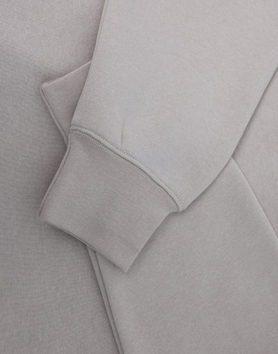 Light gray half zip fleece jumper sleeve with ribbed cuffs soft fabric ideal for workwear and uniforms
