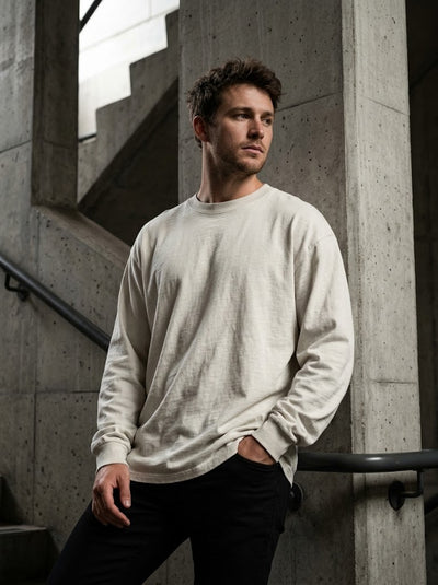 Heavy Faded LS Cotton Tee