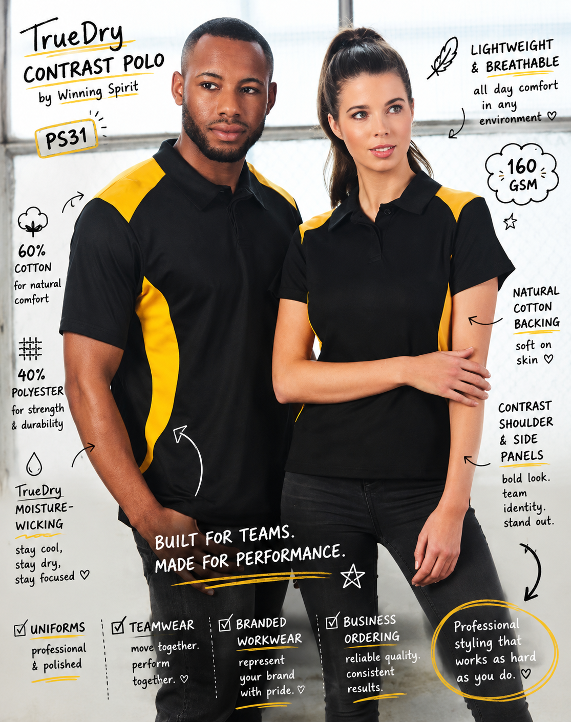 TrueDry Contrast Polo