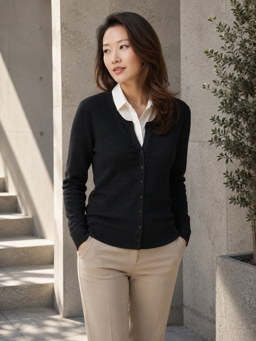 Ladies Merino Cardigan